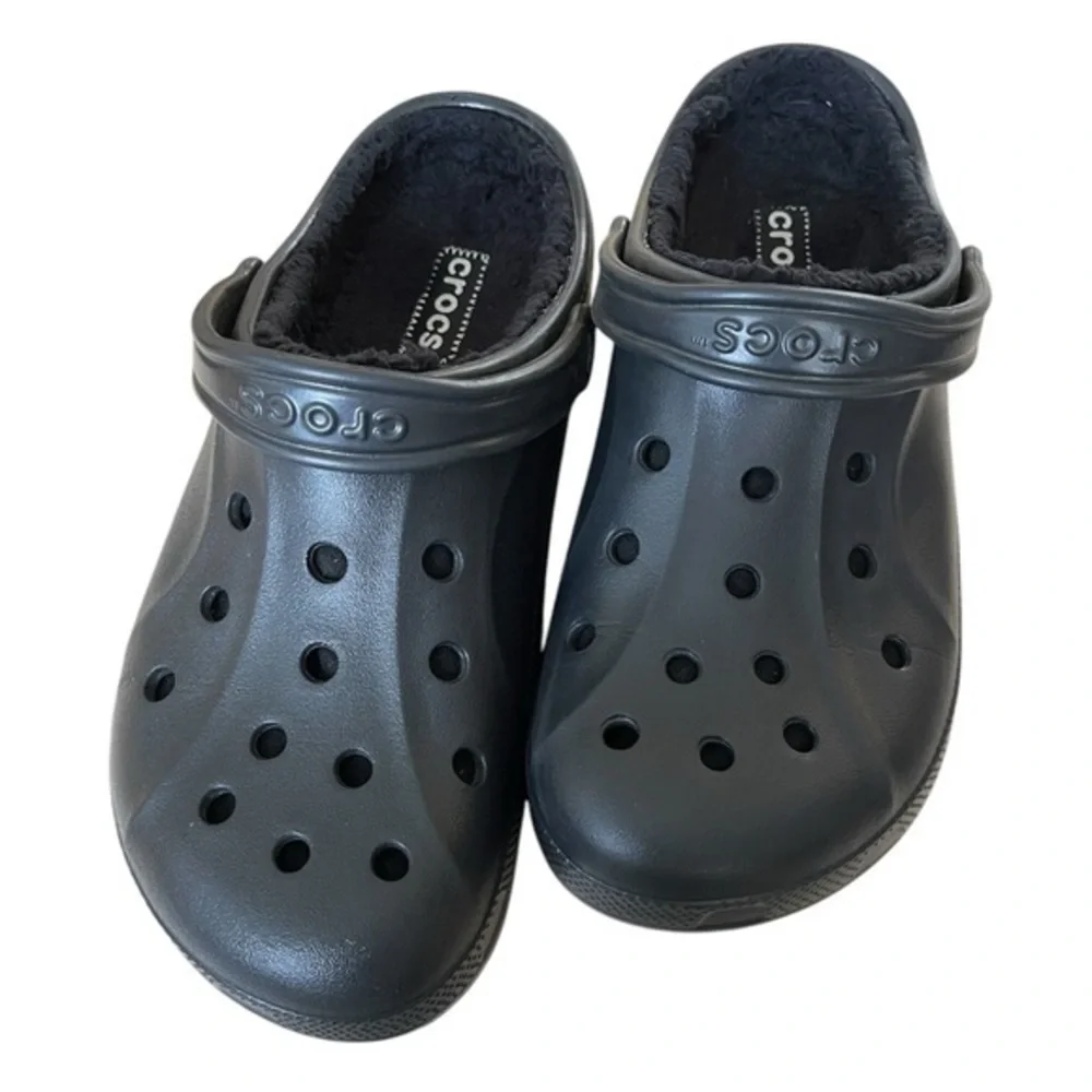 Crocs Classic Lined Slip On Clogs Shoes Sandals‎ Black Men’s 10-Women’s 12